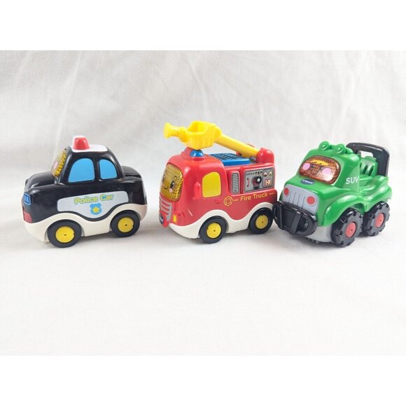 VTech Go Go Smart Wheels Lot Of 3 SUV Fire Truck Police Talking Light-Up Toys - Picture 4 of 7